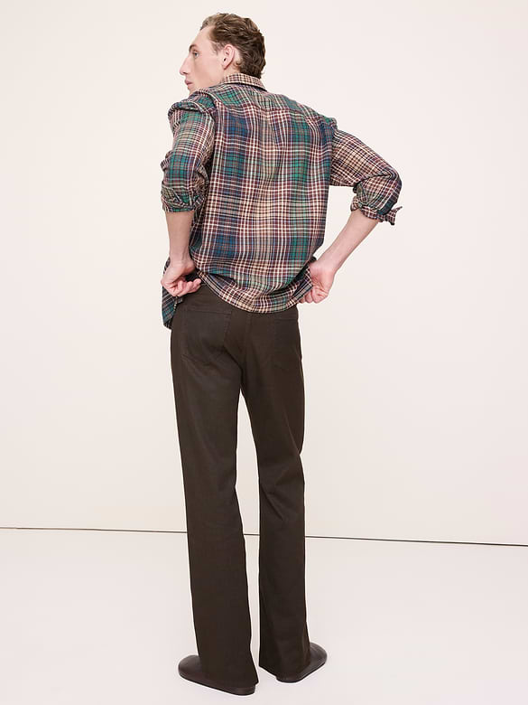 Straight Linen-Cotton Traveler Pant