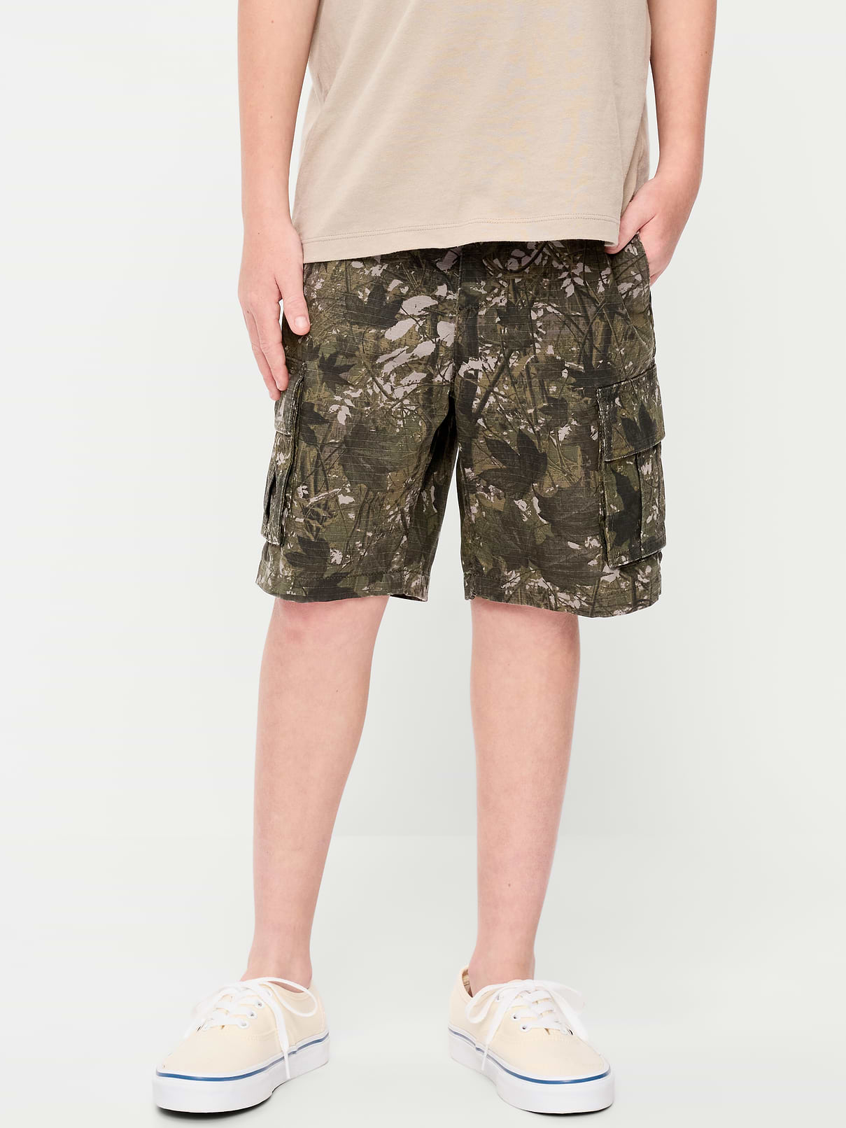 Knee Length Baggy Ripstop Cargo Shorts for Boys
