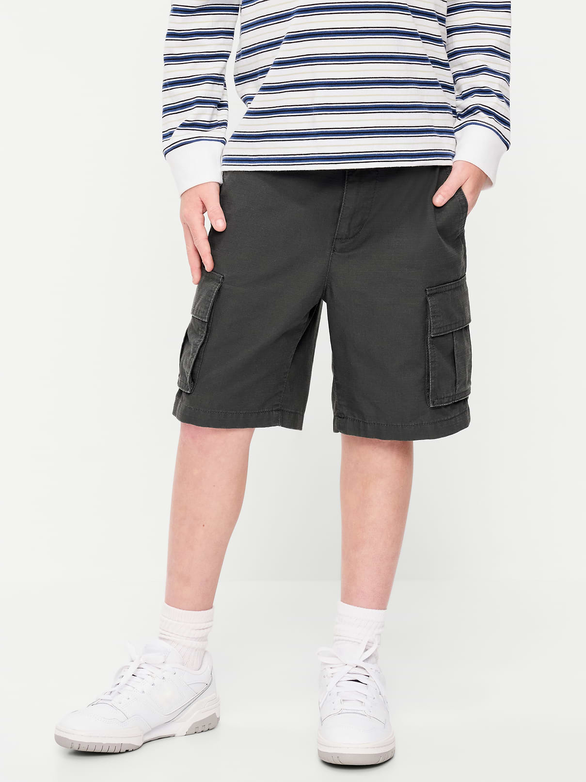 Knee Length Baggy Ripstop Cargo Shorts for Boys