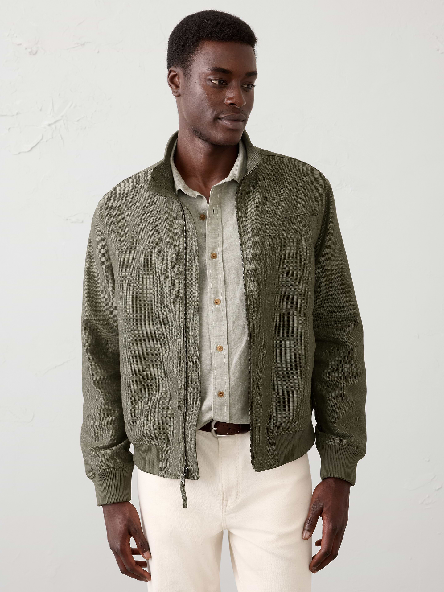 Image number 1 showing, Cotton-Linen Bomber