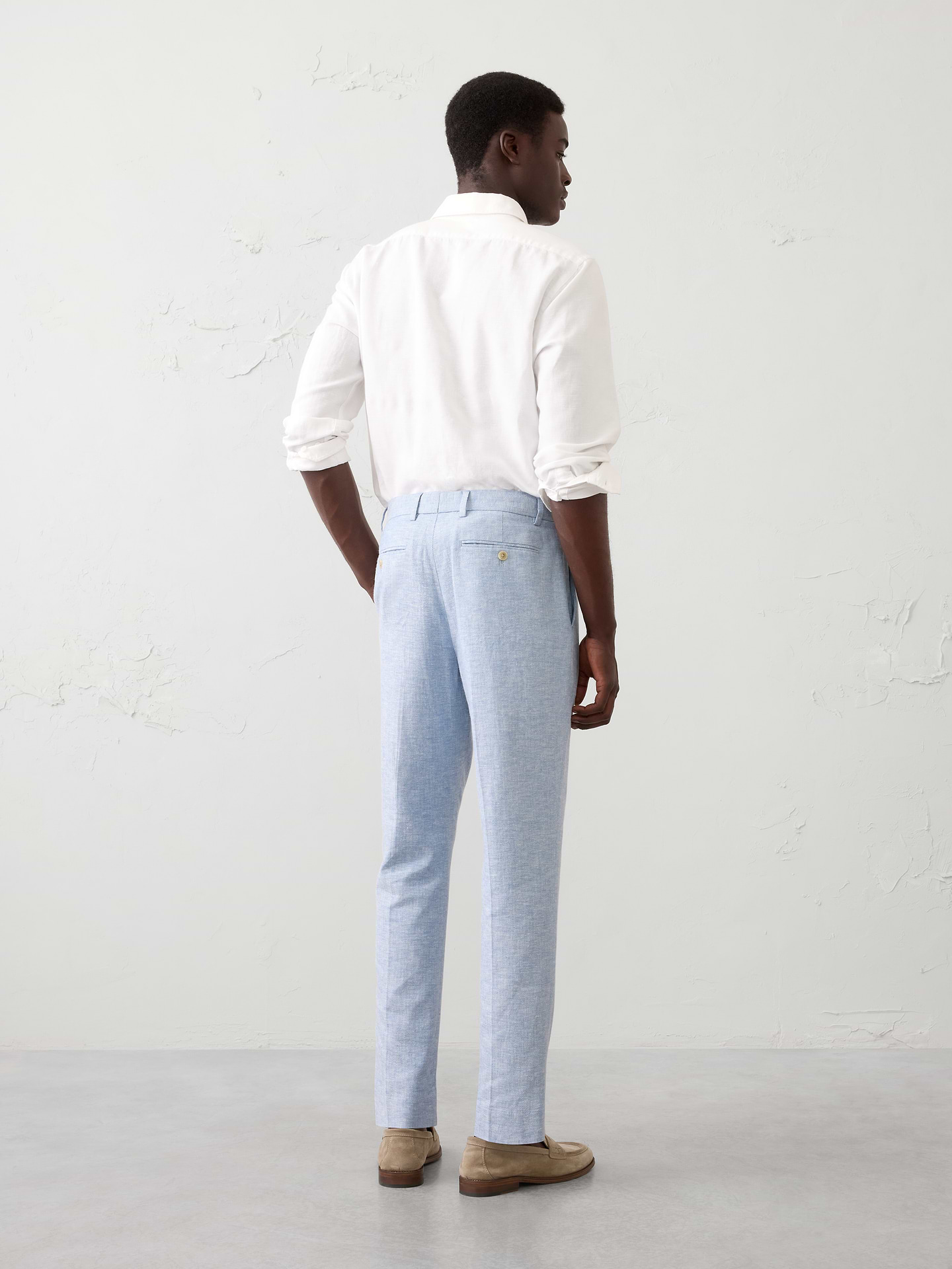 Image number 2 showing, Linen-Blend Herringbone Suit Trouser