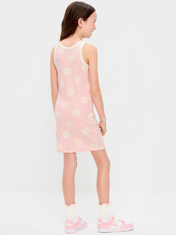 Image 2 of 3, Printed Ribbed Tank Dress for Girls