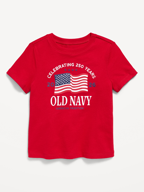 Short-Sleeve Unisex Flag Logo Graphic T-Shirt for Toddler