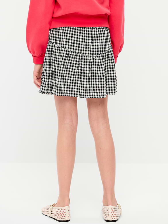 Linen-Blend Buttoned Skirt for Girls
