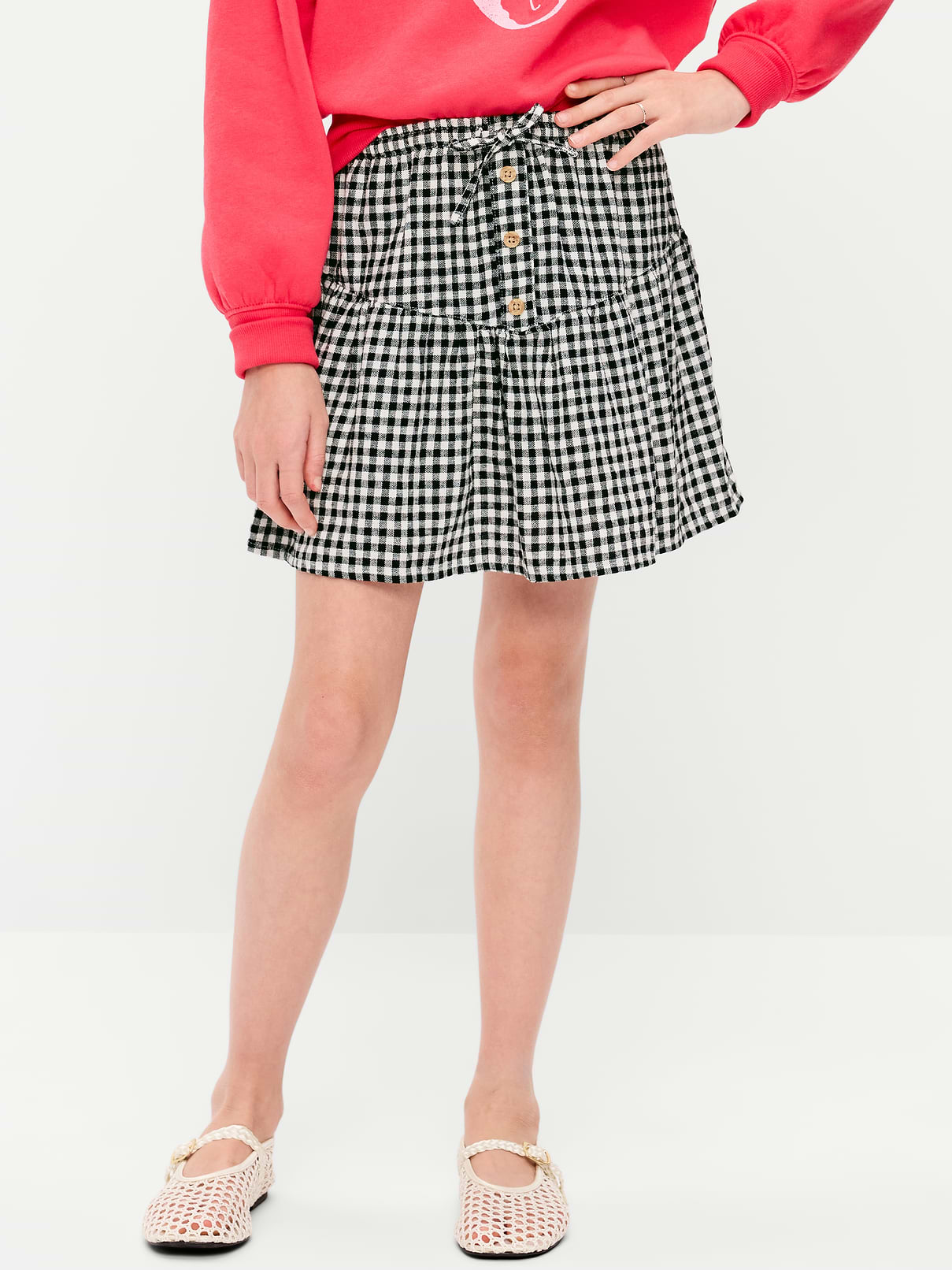 Image number 1 showing, Linen-Blend Buttoned Skirt for Girls