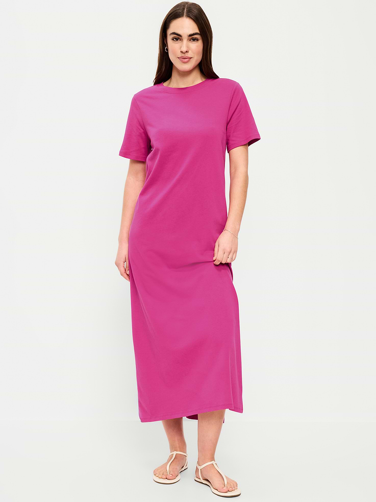 Image number 1 showing, Vintage Crew-Neck Maxi Dress