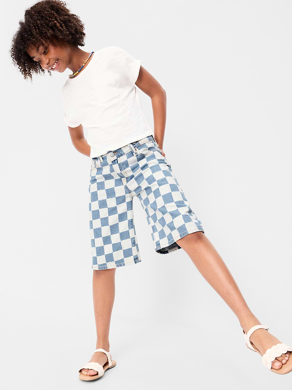 Short coupe généreuse à motif à taille croisée pour fille