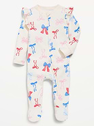 Image number 1 showing, Ruffle-Trim 2-Way-Zip Sleep & Play Footed One-Piece for Baby