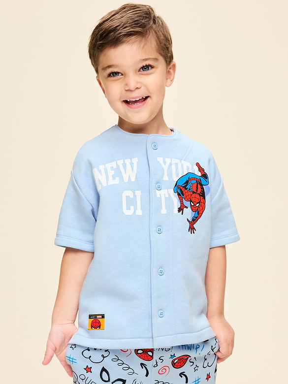 Chemise de baseball en molleton à imprimé Spider-Man Old Navy x Marvel pour tout-petit