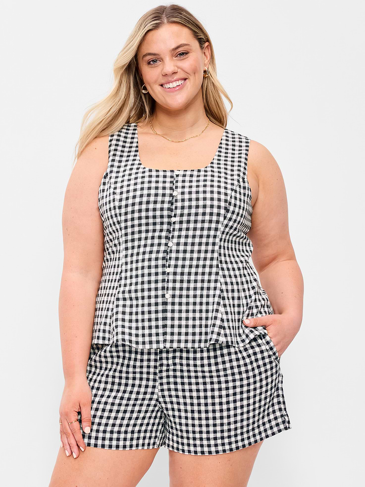 Image number 7 showing, Button-Down Linen Blend Top