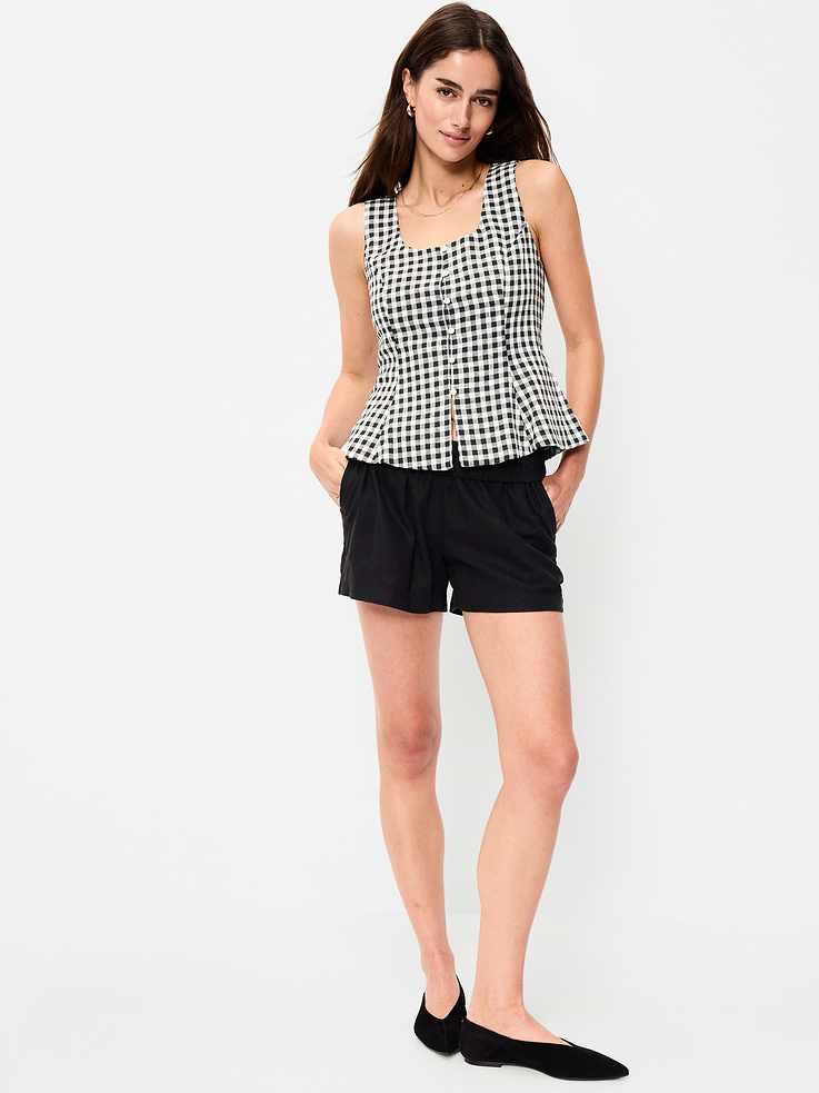 Image number 3 showing, Button-Down Linen Blend Top