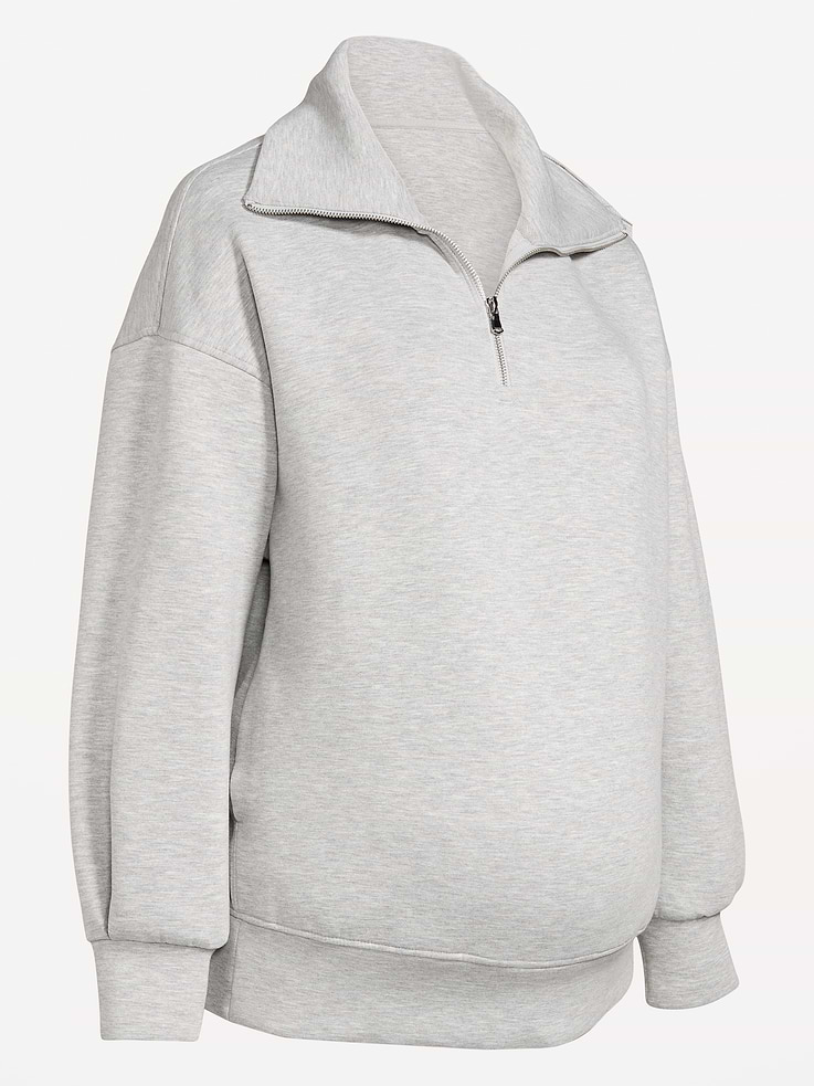 Image number 4 showing, Maternity Bounce Fleece Half-Zip Pullover