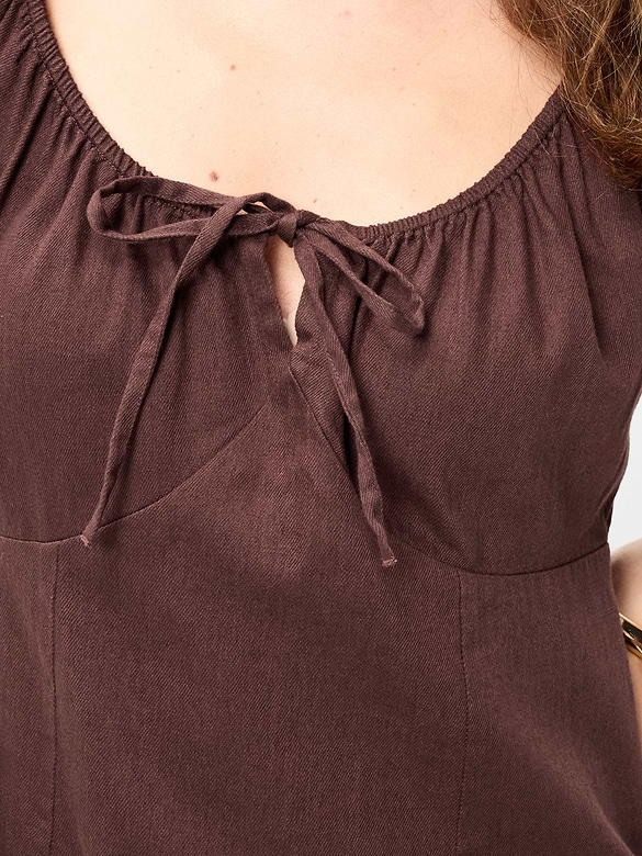 Short-Sleeve Scoop-Neck Midi Dress