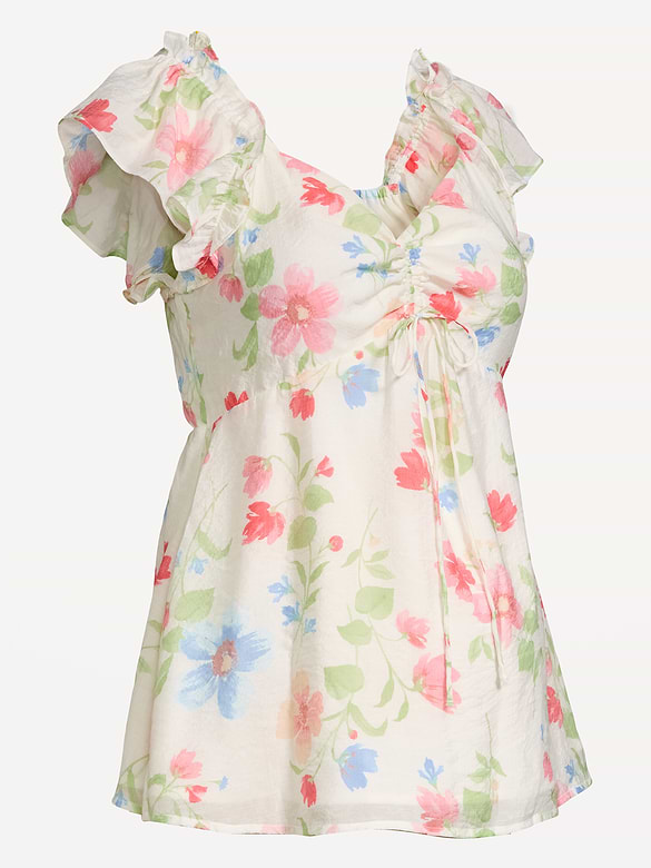 Maternity Ruffle-Sleeve Top
