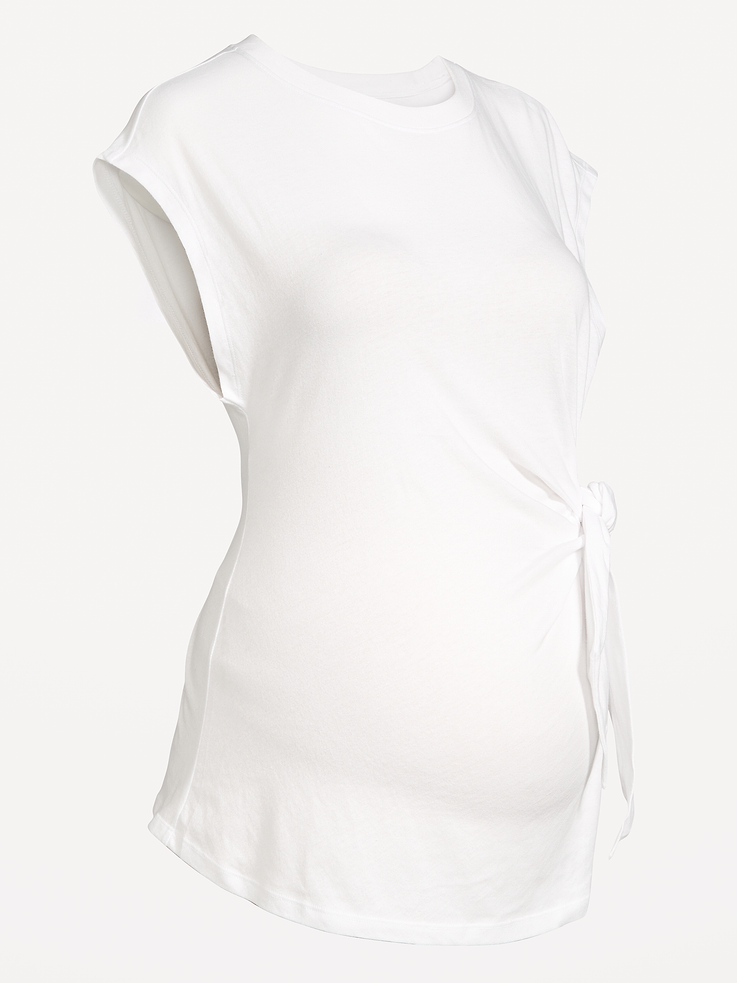Image number 4 showing, Maternity Short-Sleeve Side-Tie Top