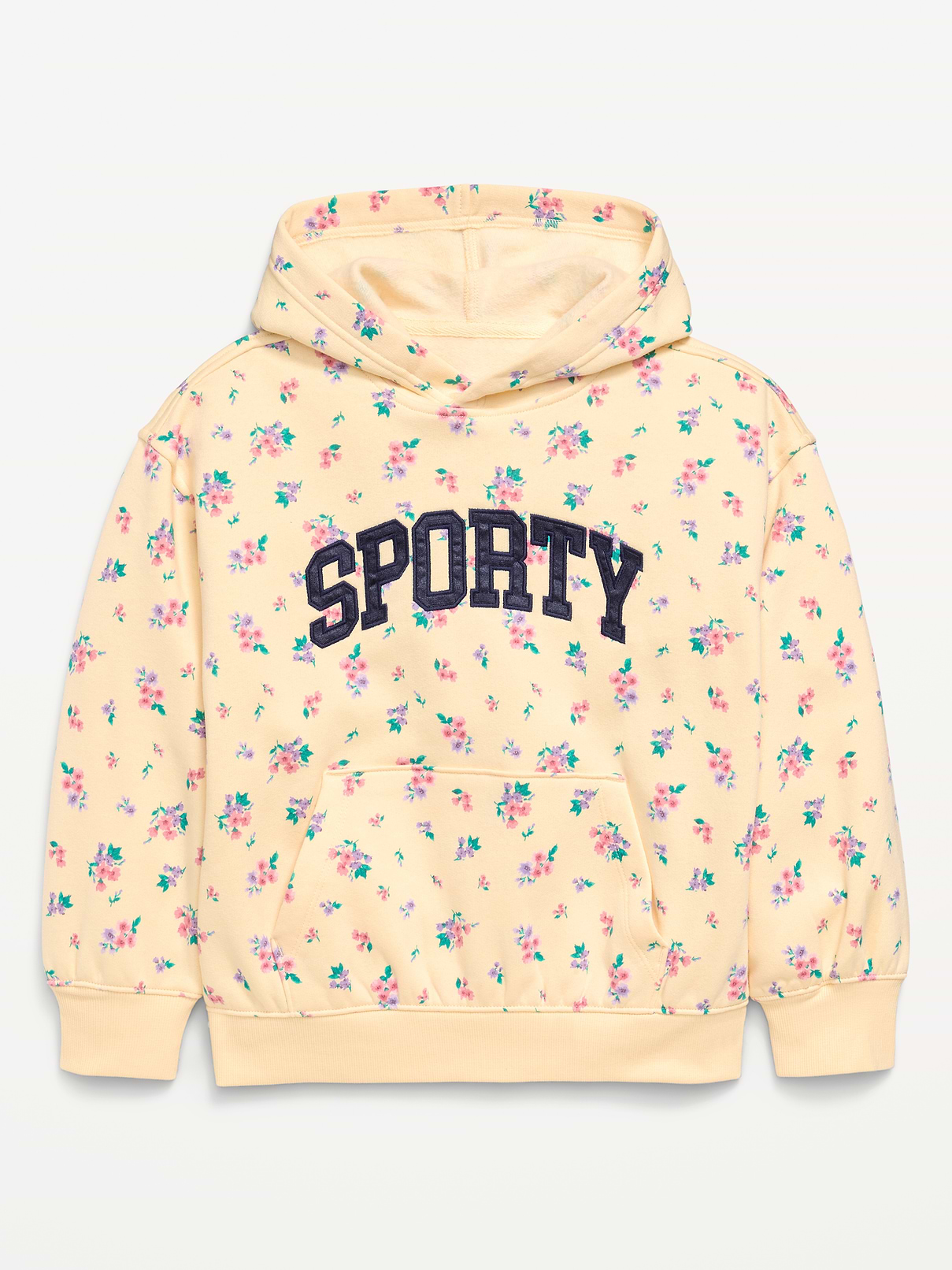 Image number 1 showing, Printed Loose Pullover Hoodie for Girls