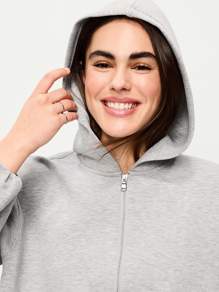 Image number 4 showing, Bounce Fleece Bubble-Hem Hoodie Sweatshirt
