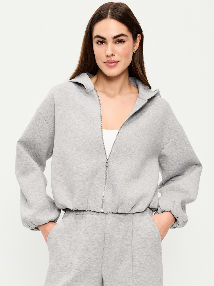 Image number 1 showing, Bounce Fleece Bubble-Hem Hoodie Sweatshirt