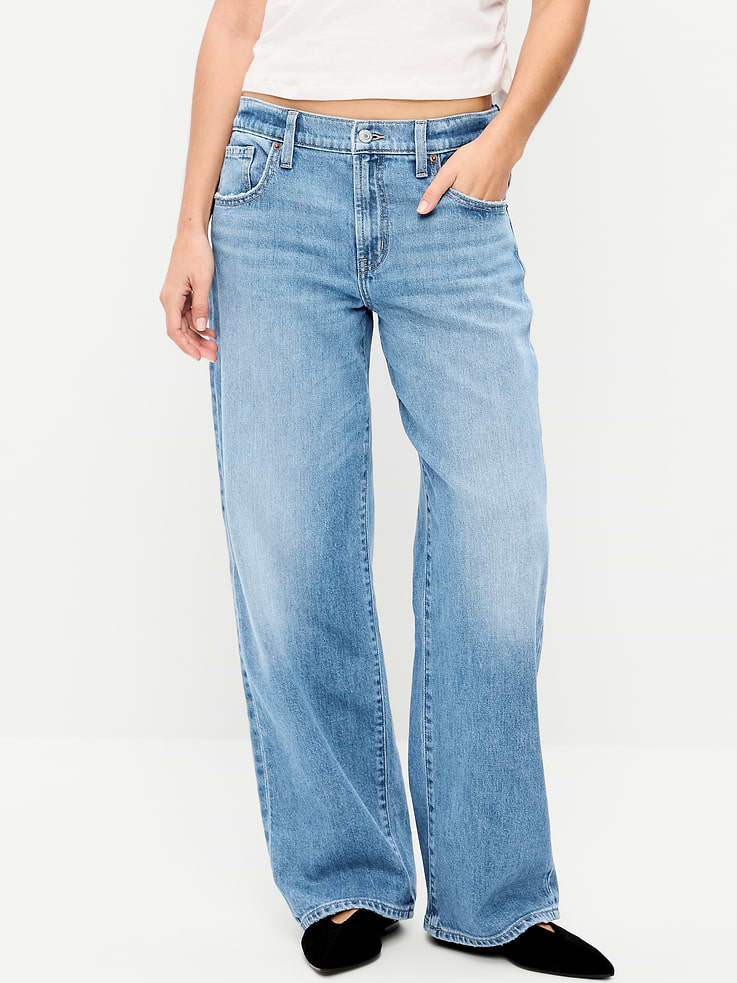 Image number 2 showing, Low-Rise Loose Jeans