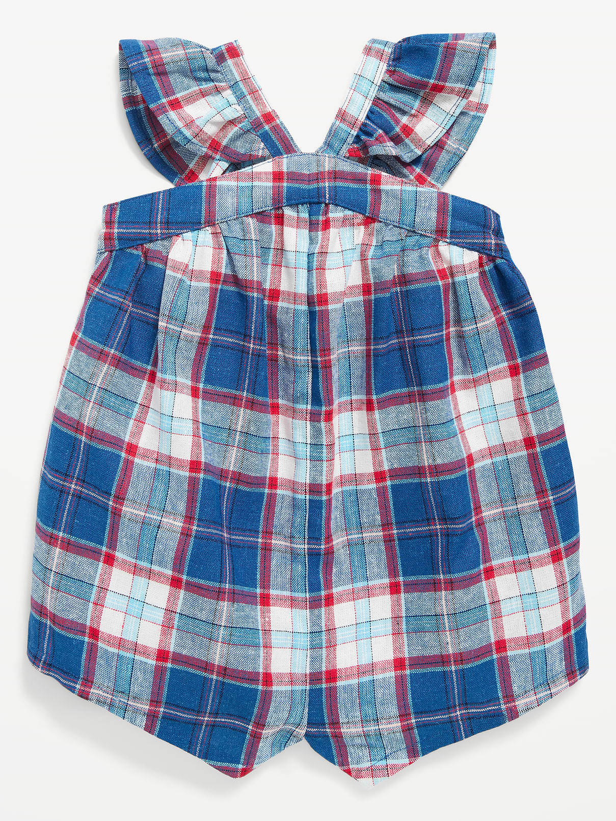 Image number 1 showing, Printed Sleeveless Linen-Blend Romper for Baby
