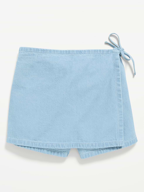 Wrap Wrap-Front Denim Skort for Girls on clearance at Old Navy — 40% off
