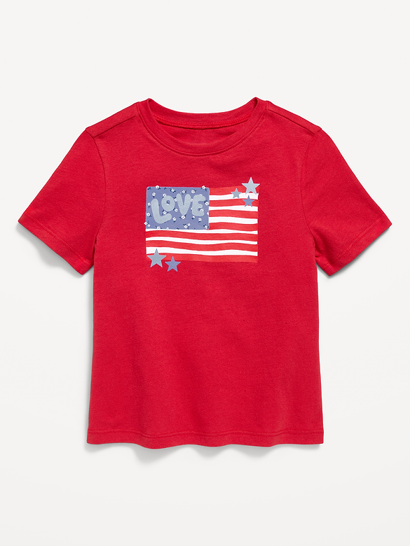 Short-Sleeve Flag Graphic T-Shirt for Toddler Girls
