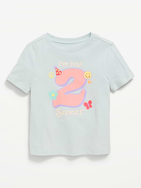 Short Short-Sleeve Birthday Graphic T-Shirt for Toddler Girls on clearance at Old Navy — 55% off