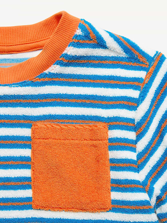 Short-Sleeve Oversized Terry Pocket T-Shirt for Toddler Boys