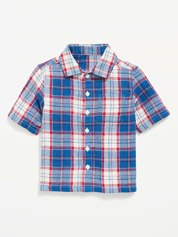 Chemise en coton à double tissage à manches courtes pour tout-petit