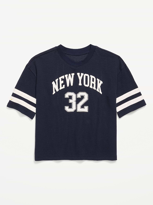 Oversized Mesh Graphic Football T-Shirt for Boys