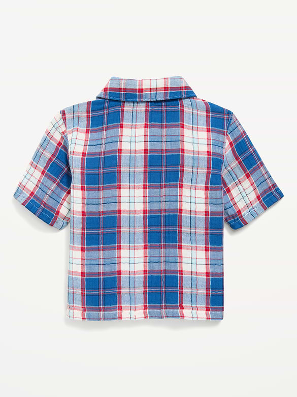 Chemise en coton à double tissage à manches courtes pour tout-petit