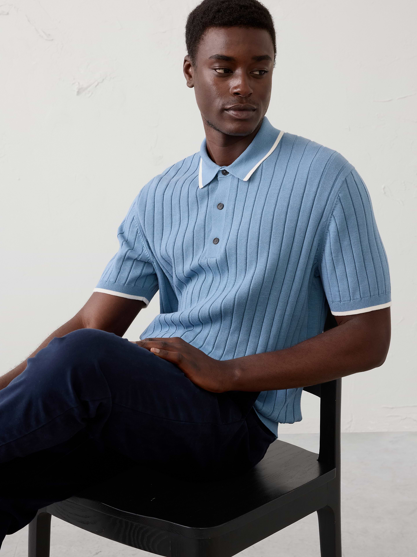 Image number 1 showing, Wide-Ribbed Sweater Polo