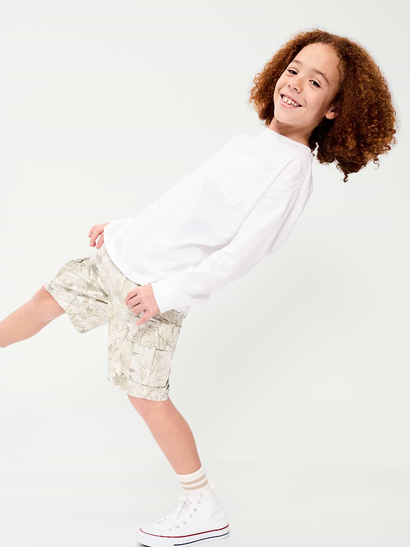 Knee Length Baggy Ripstop Cargo Shorts for Boys