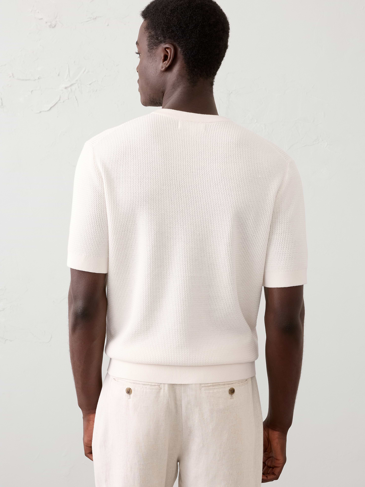 L'image numéro 2 présente T-shirt étroit en tricot côtelé texturé