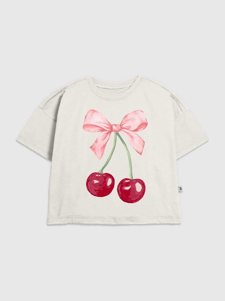 Image 1 of 3, Soft cotton T-shirt., Crewneck., Short sleeves., Cherry Bow graphic at front., Fifth Sun is an internationally recognized manufacturer of exclusive licensed graphic apparel and innovative fashions for premium brands like Star Wars, Disney, Marvel, and Nintendo., This item is printed on demand.