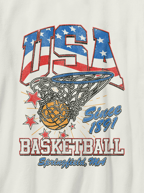 Kids Vintage Basketball Graphic T-Shirt