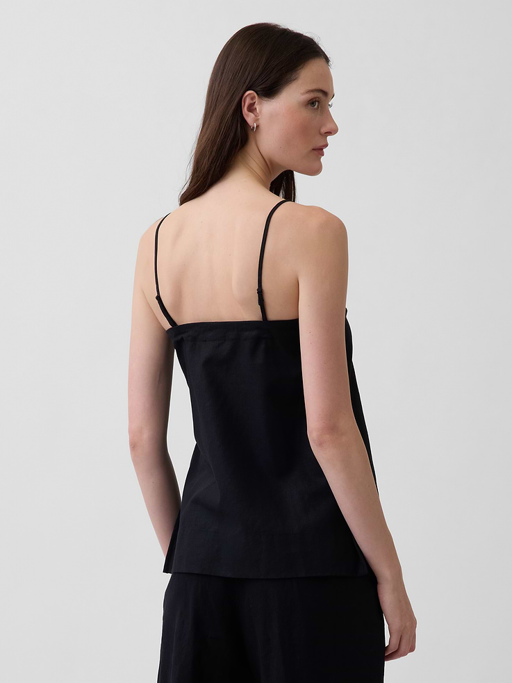 Image number 3 showing, Linen-Blend Cami