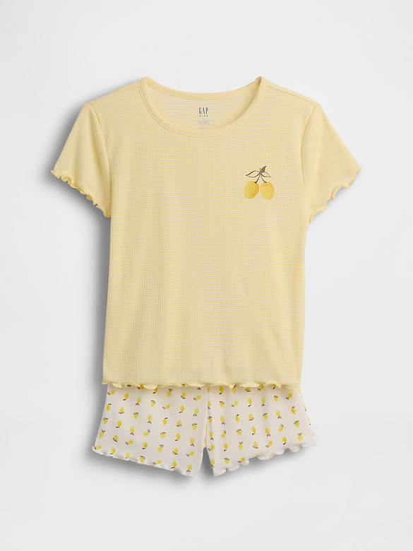 Kids Recycled Rib PJ Short Set