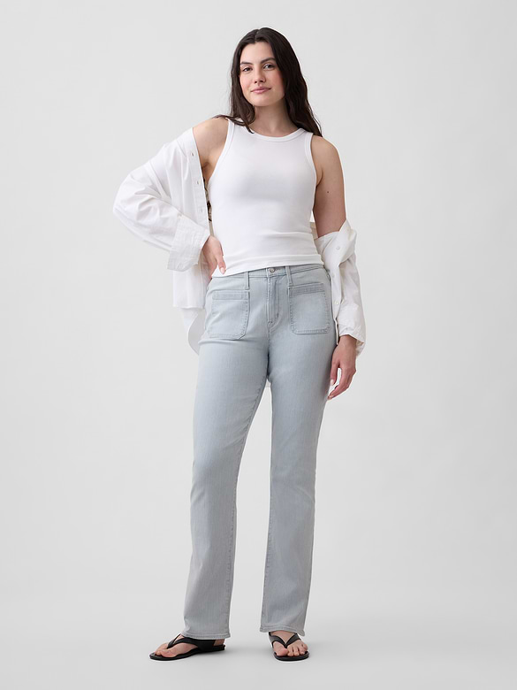 Mid Rise Universal Stripe Baby Boot Jeans