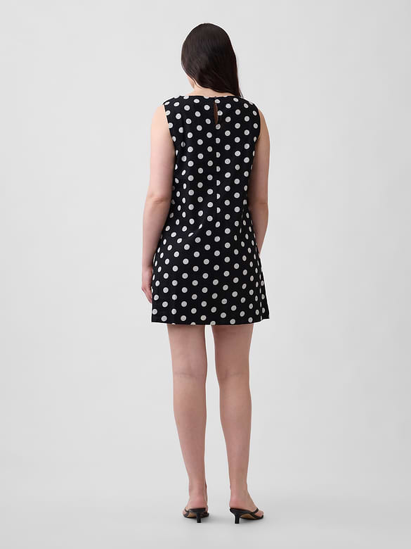 Linen-Blend Apron Mini Dress