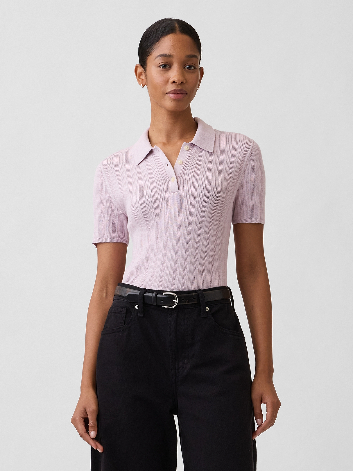 Ribbed Sweater Polo Shirt | Gap Factory