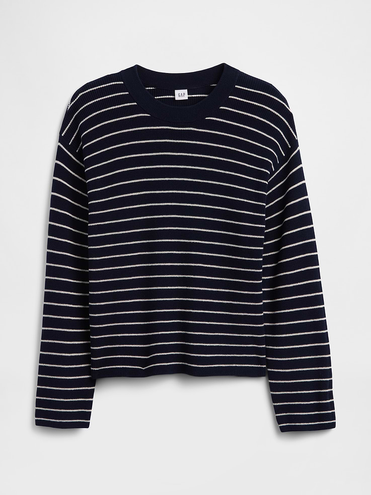 Image number 5 showing, Relaxed Shaker-Stitch Crewneck Sweater