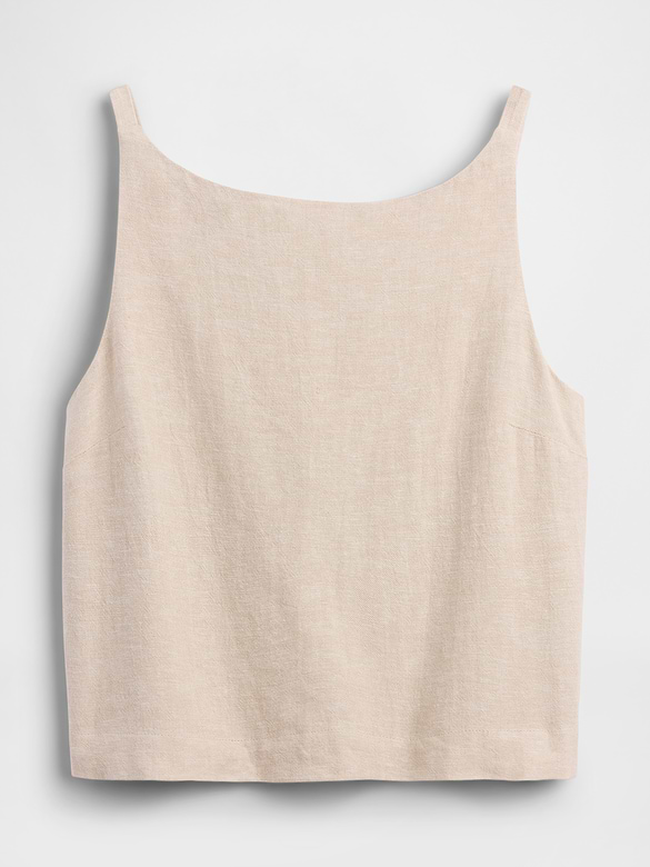 Linen-Blend Apron Top