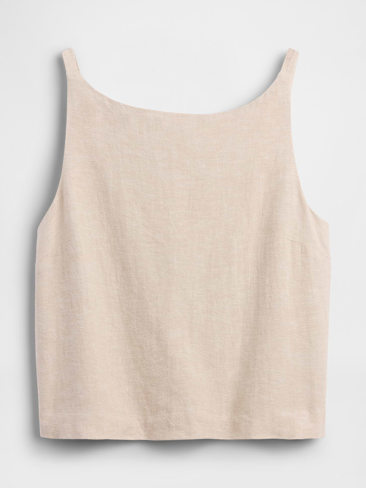 Image number 5 showing, Linen-Blend Apron Top
