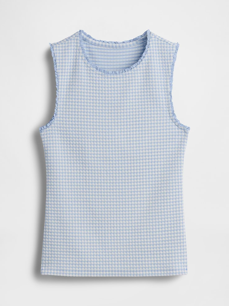 Image number 5 showing, Gingham Pointelle Shell Tank Top