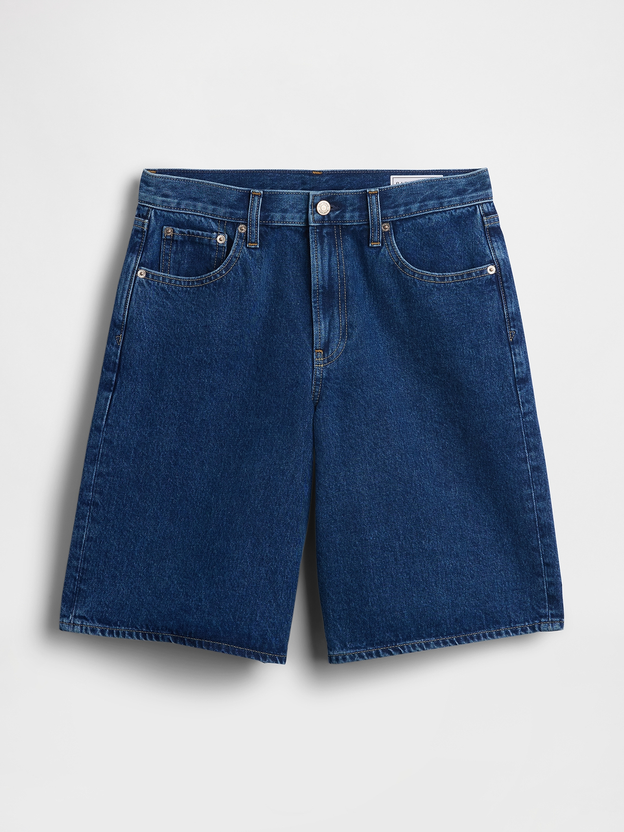 Mid Rise Longline Denim Shorts | Gap