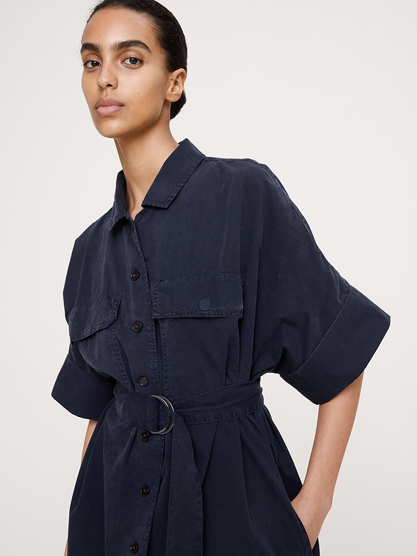 Utility Overdye Cotton Shirt Dress
