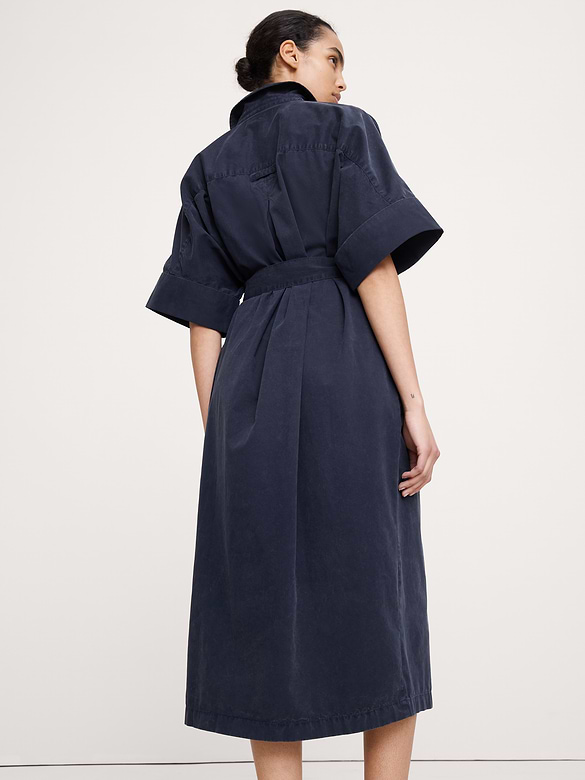 Utility Overdye Cotton Shirt Dress