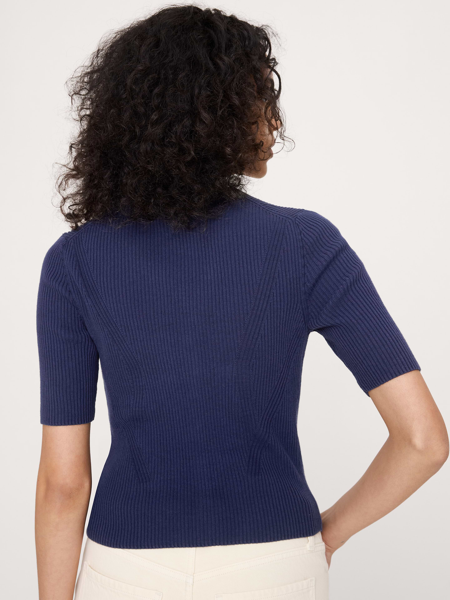 Image number 2 showing, Ribbed Cotton Cropped Cardigan