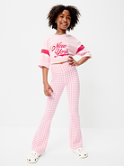 Image number 5 showing, High-Waisted PowerChill Crossover Flared Leggings for Girls